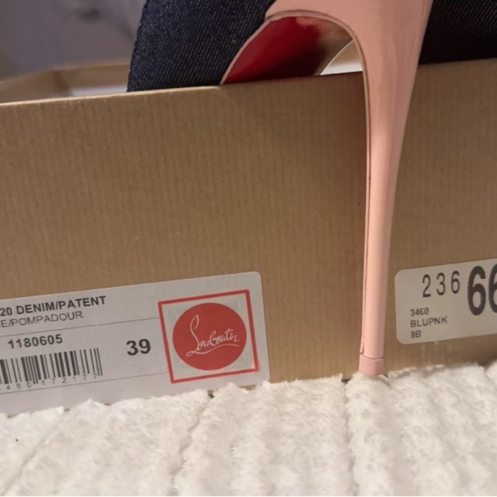 So Kate Denim And Pink Heels, Size 39 Christian L… - image 2